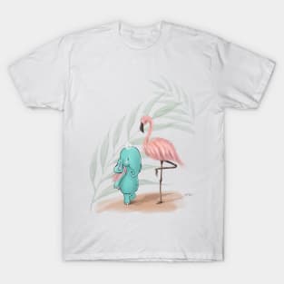 Elephant Tiffan & flamingo T-Shirt